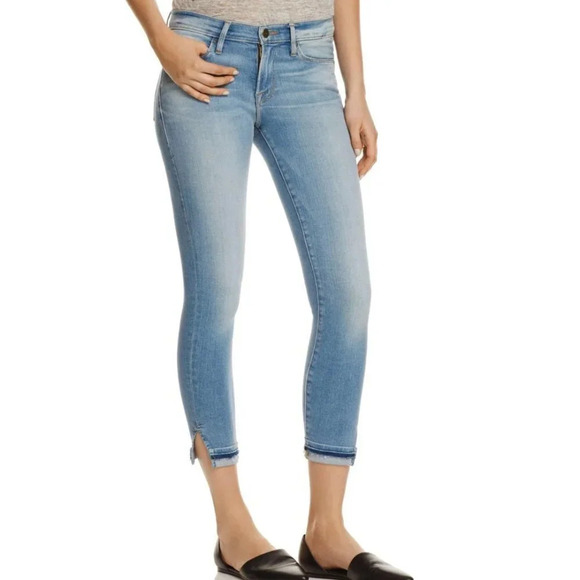 Frame Denim Le Skinny De Jeanne Mid Rise Skinny Cropped Jeans Size 27 - Picture 1 of 6